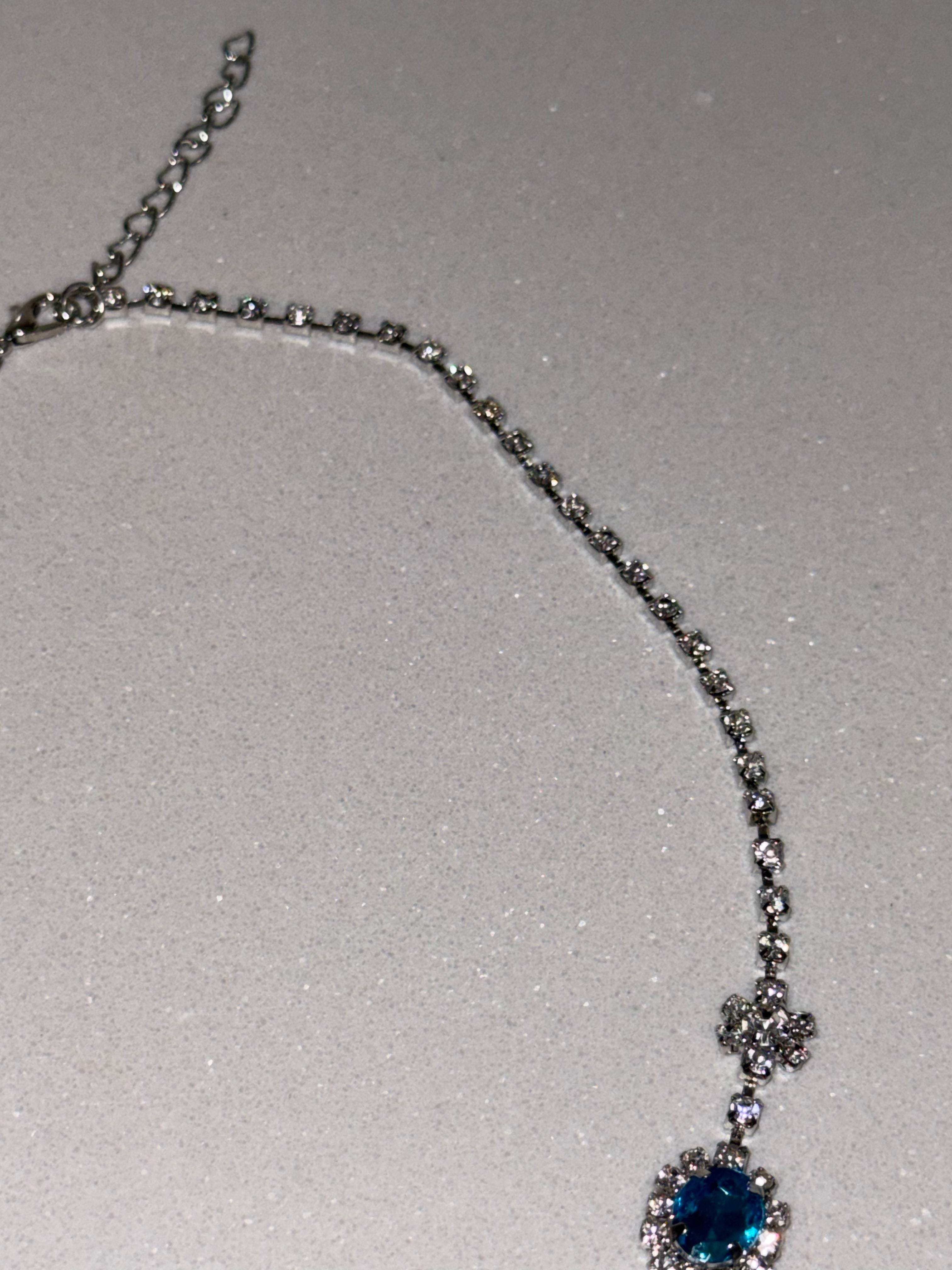 Blue Zircon Necklace hypoallergenic jewelry| LetheLoom Jewelry