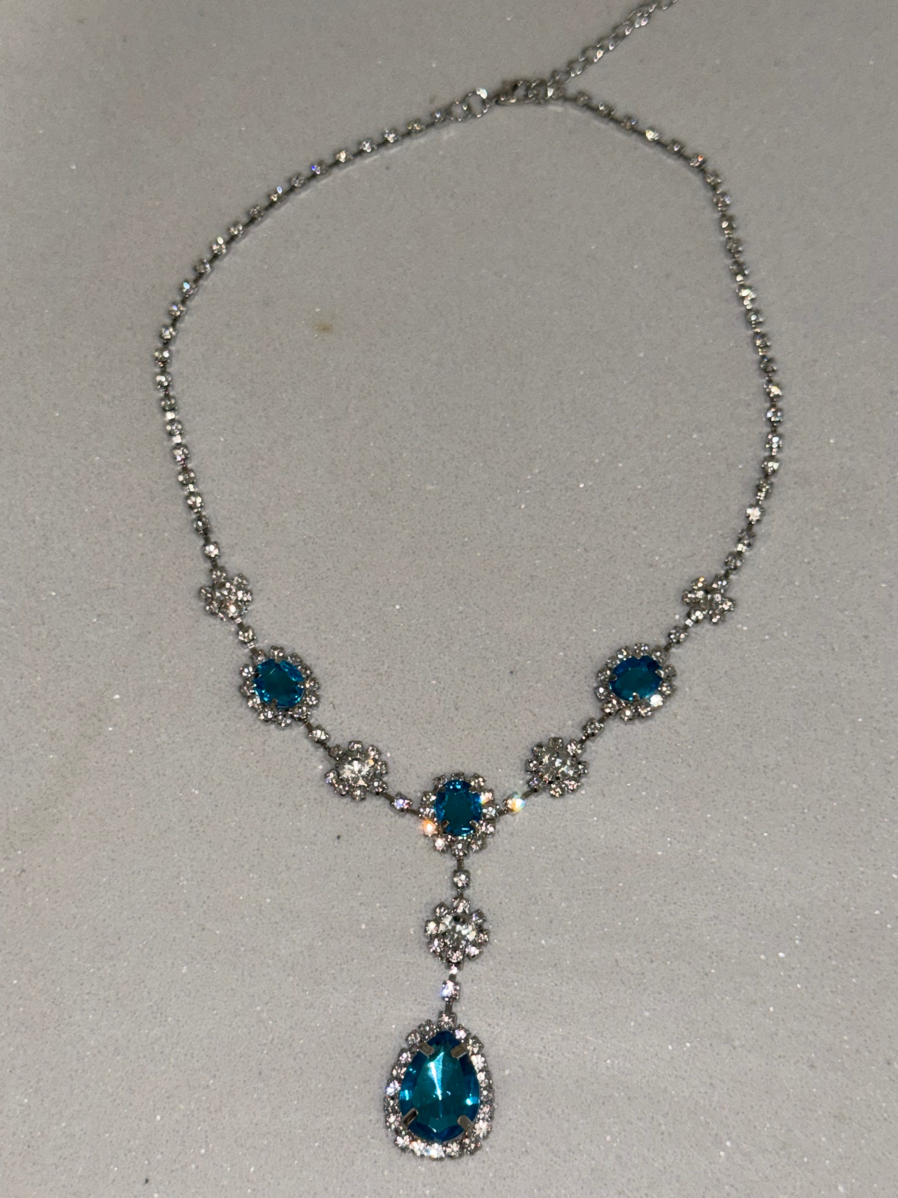Blue Zircon Necklace hypoallergenic jewelry| LetheLoom Jewelry
