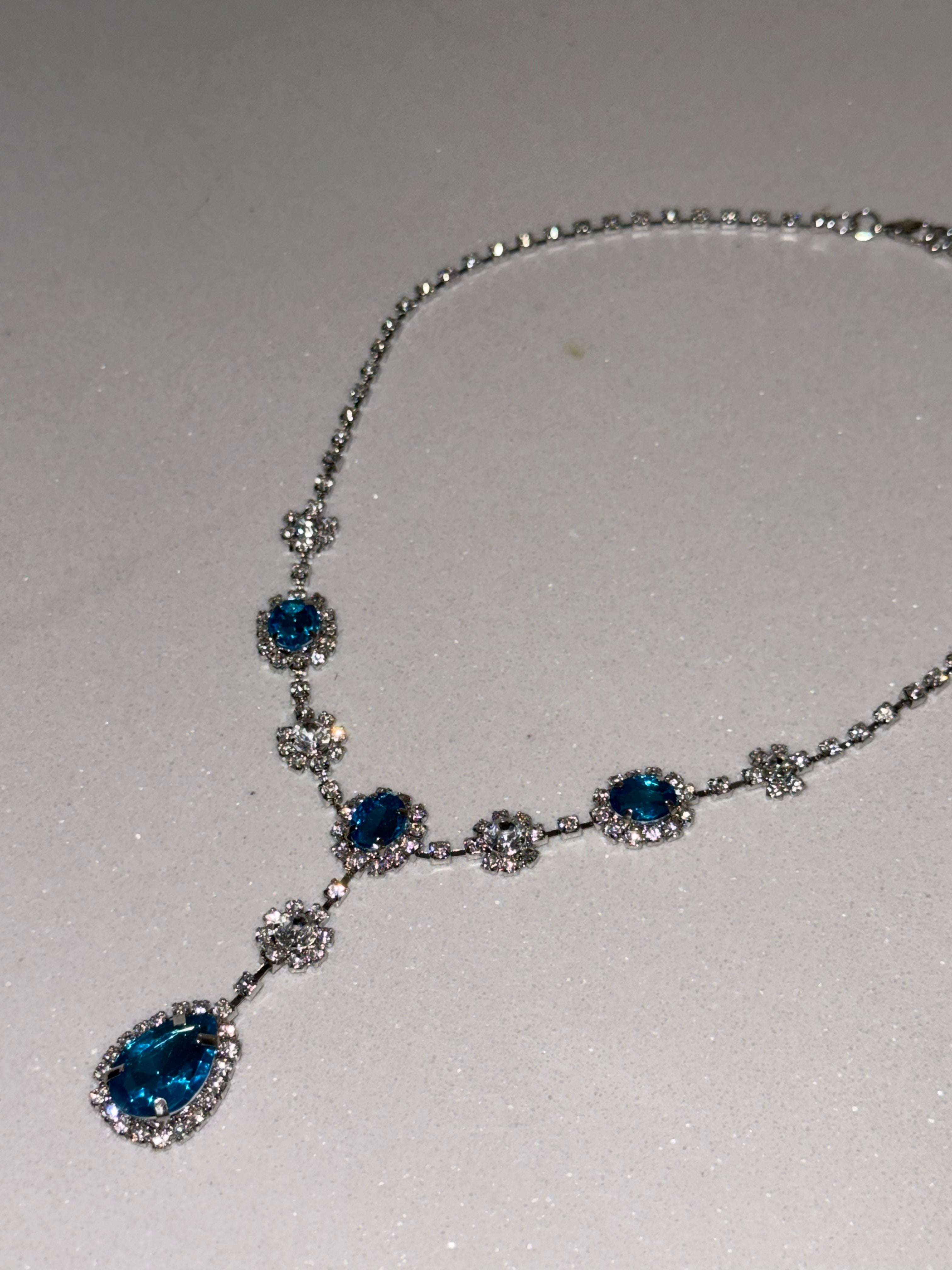 Blue Zircon Necklace hypoallergenic jewelry| LetheLoom Jewelry