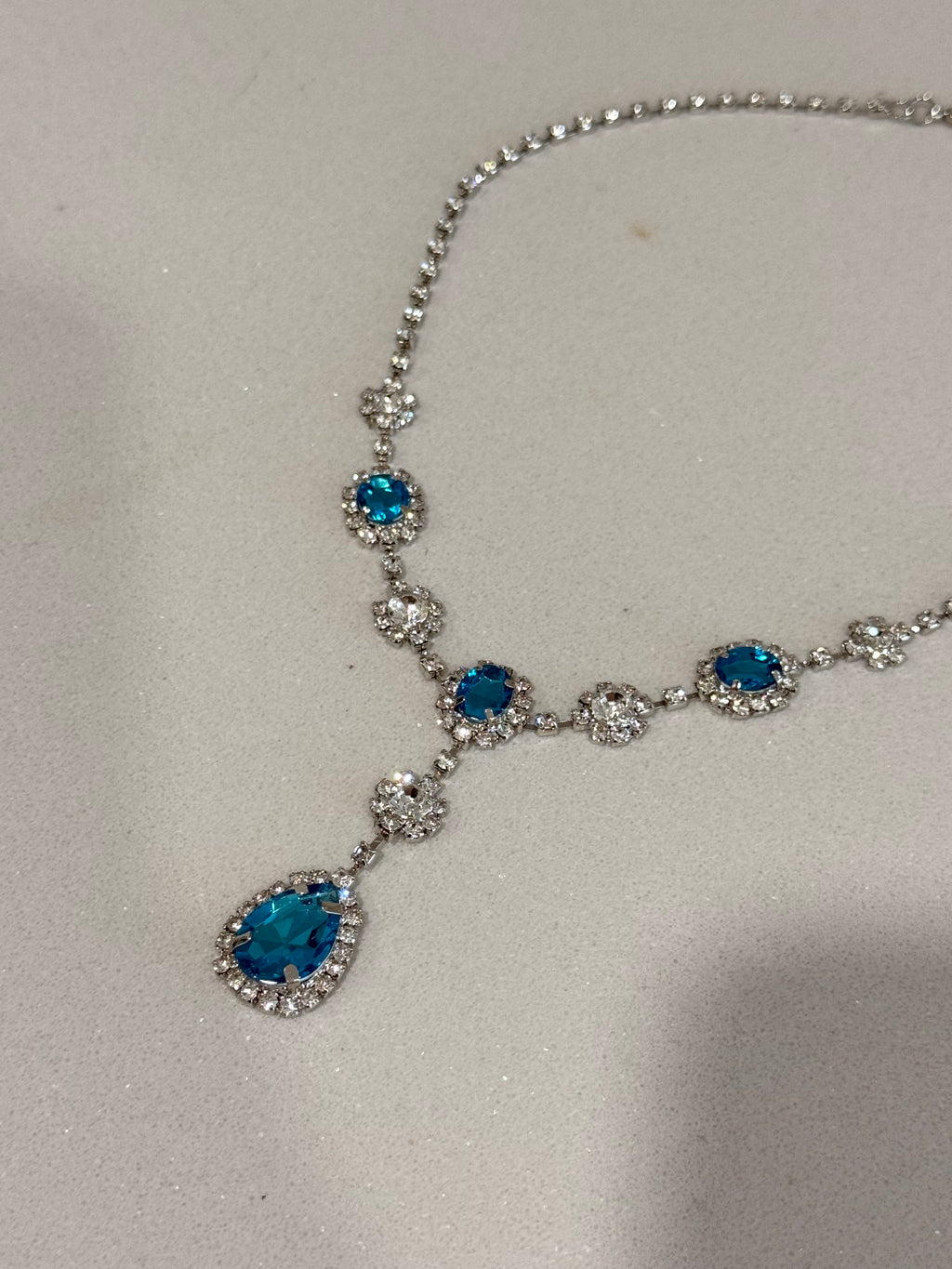 Blue Zircon Necklace hypoallergenic jewelry| LetheLoom Jewelry