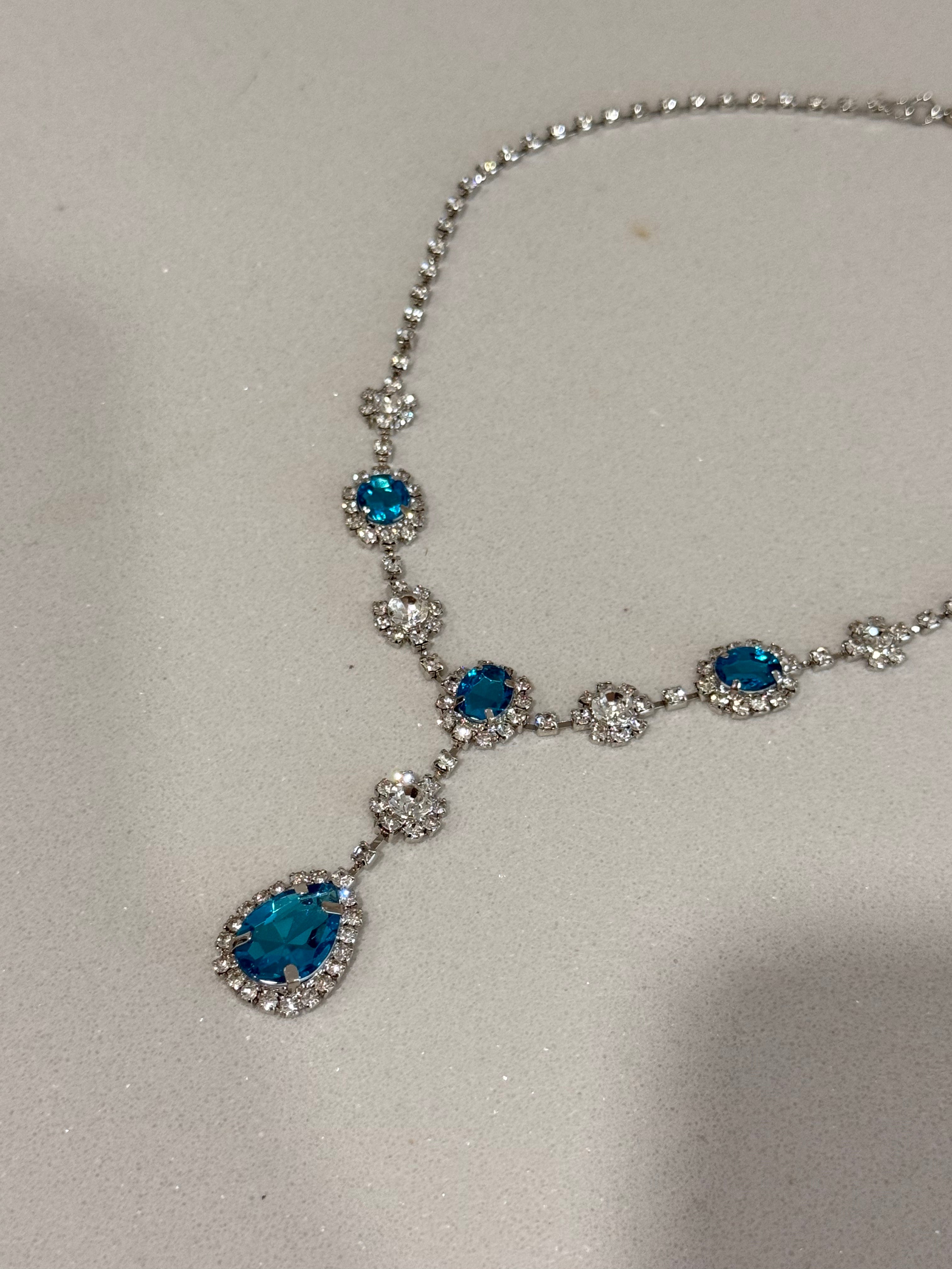 Blue Zircon Necklace hypoallergenic jewelry| LetheLoom Jewelry