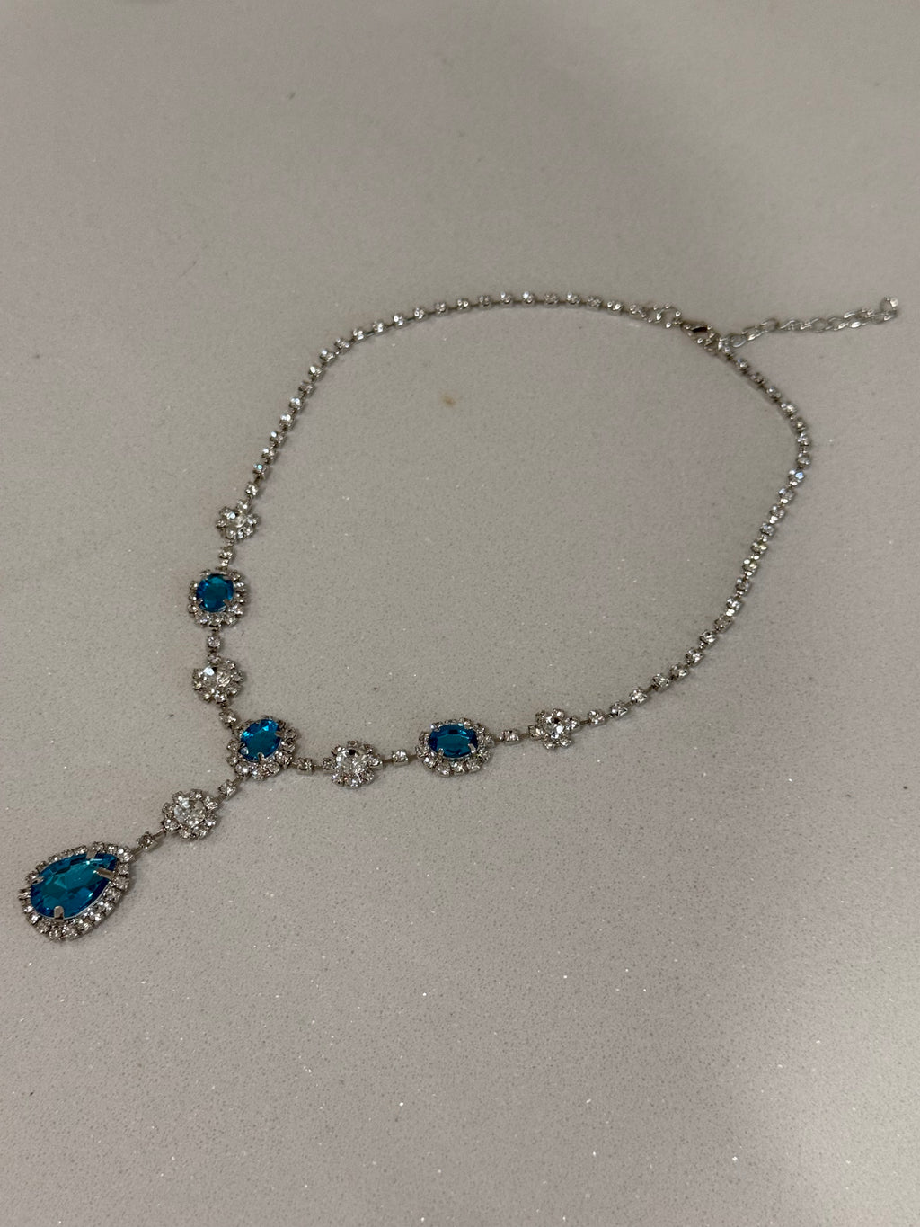 Blue Zircon Necklace hypoallergenic jewelry| LetheLoom Jewelry