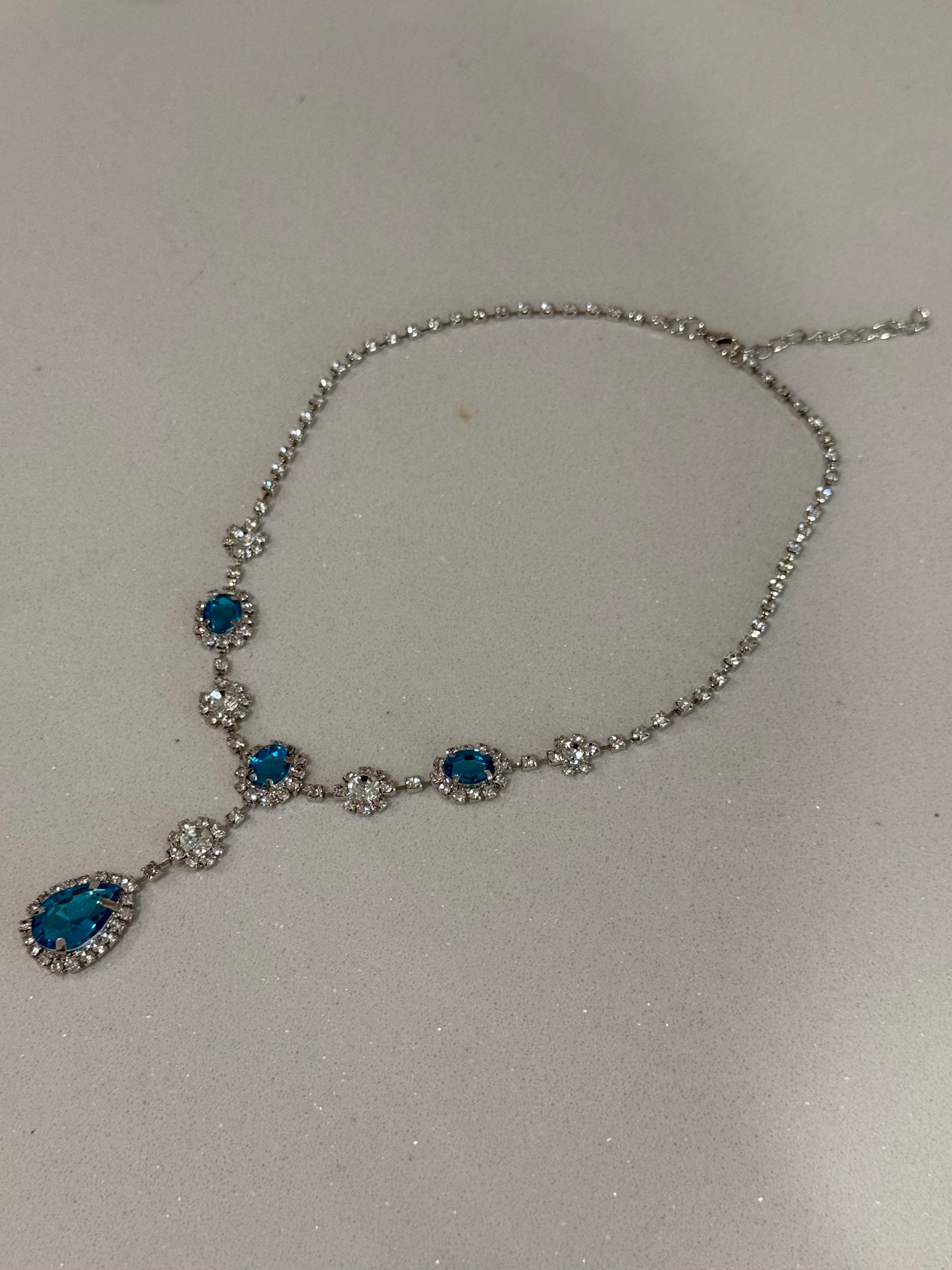 Blue Zircon Necklace hypoallergenic jewelry| LetheLoom Jewelry