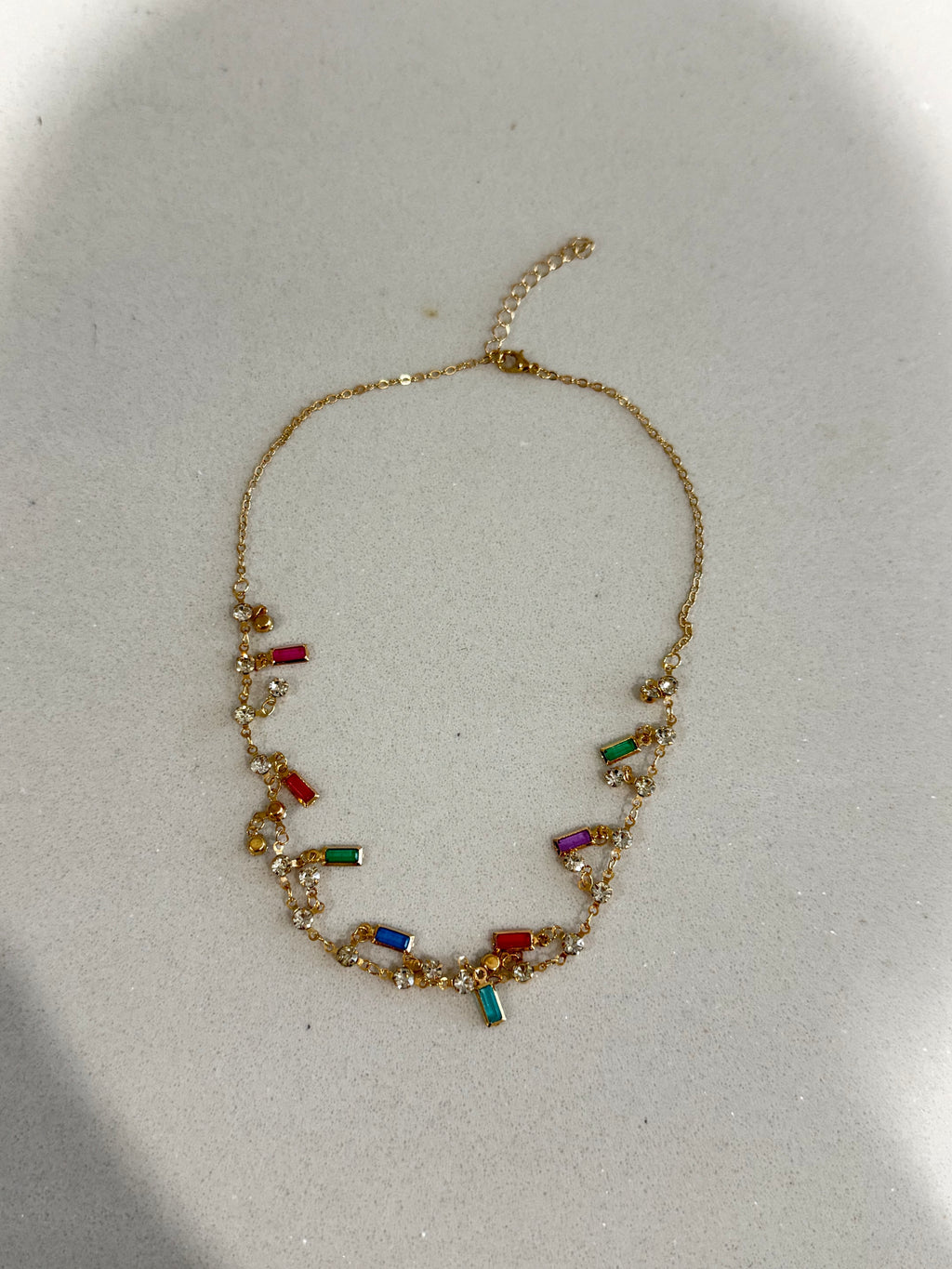 Colorful Tassel Zircon Collar Necklace hypoallergenic jewelry| LetheLoom Jewelry