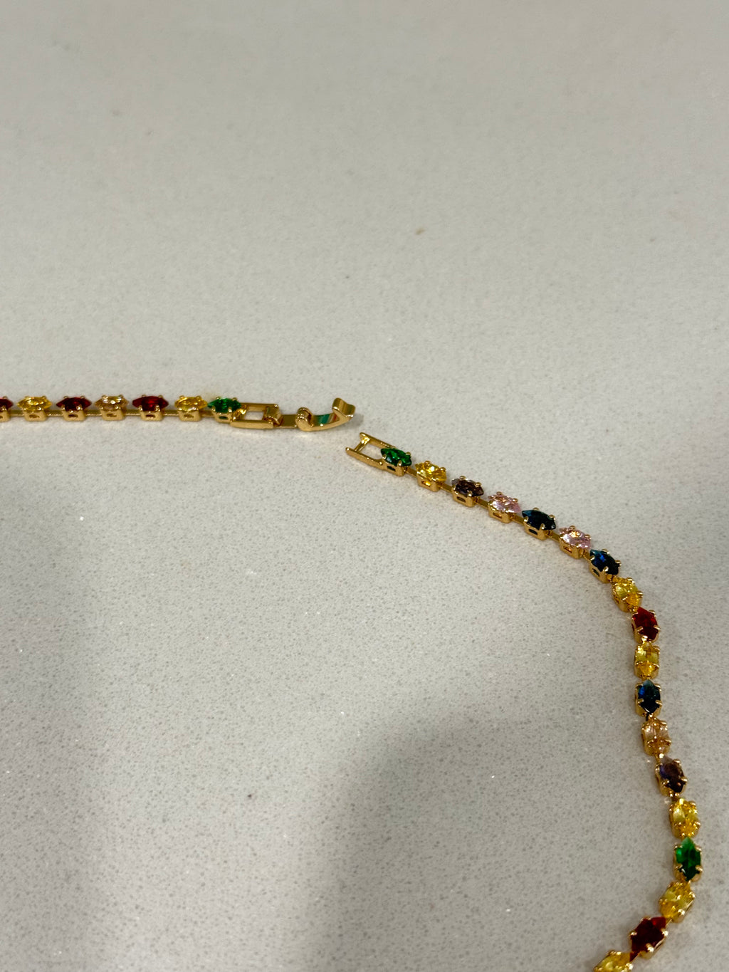 Colorful Zircon Teardrop and Leaf Necklace  hypoallergenic jewelry| LetheLoom Jewelry