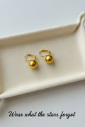 Matte Gold Ball Earrings| hypoallergenic jewelry