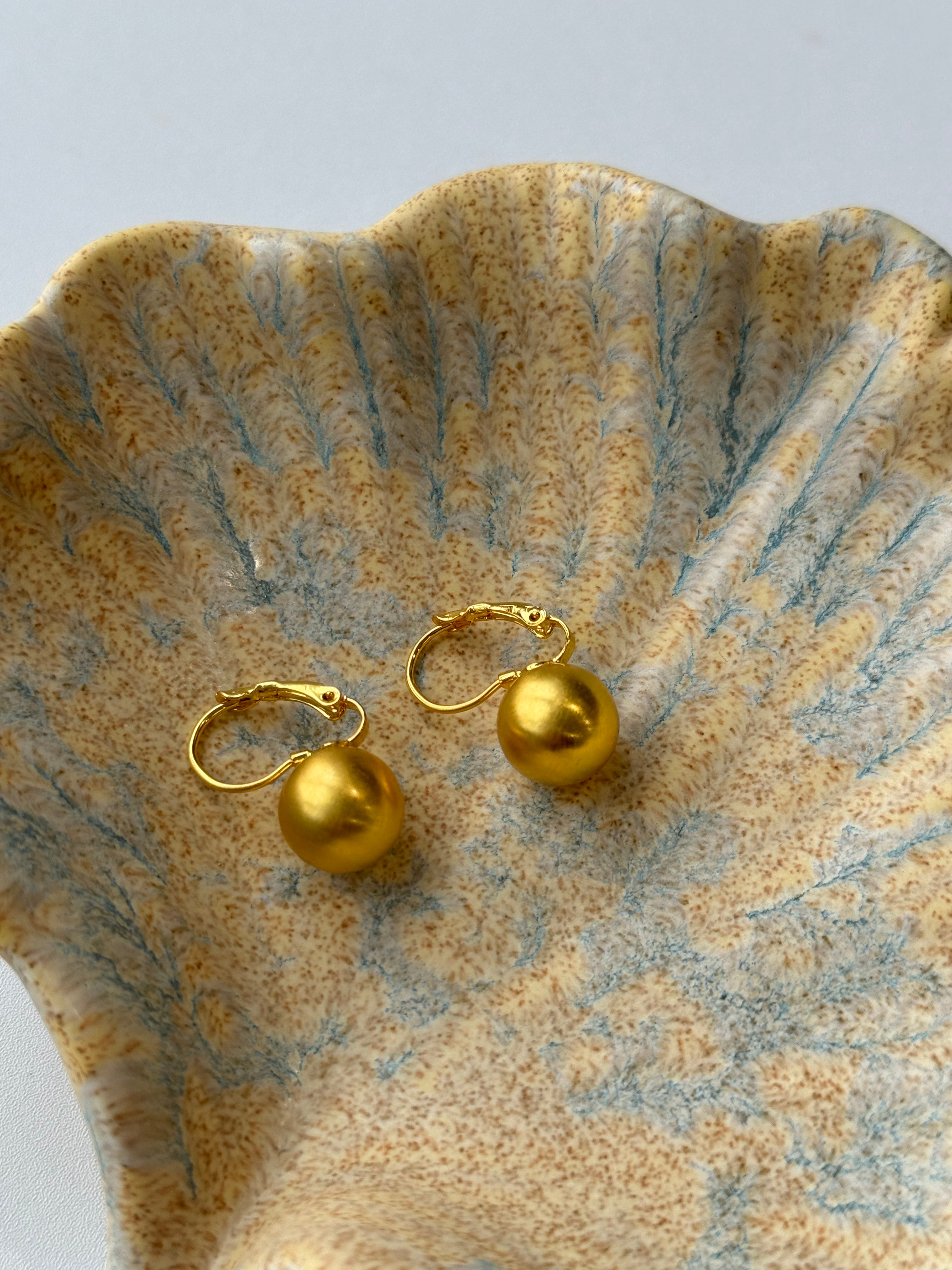 Matte Gold Ball Earrings| hypoallergenic jewelry| LetheLoom Jewelry
