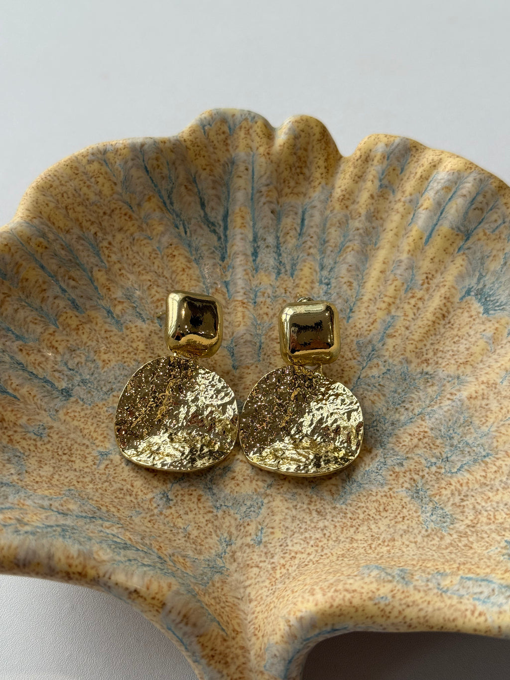 Irregular Metal Disc Earrings| hypoallergenic jewelry| LetheLoom Jewelry