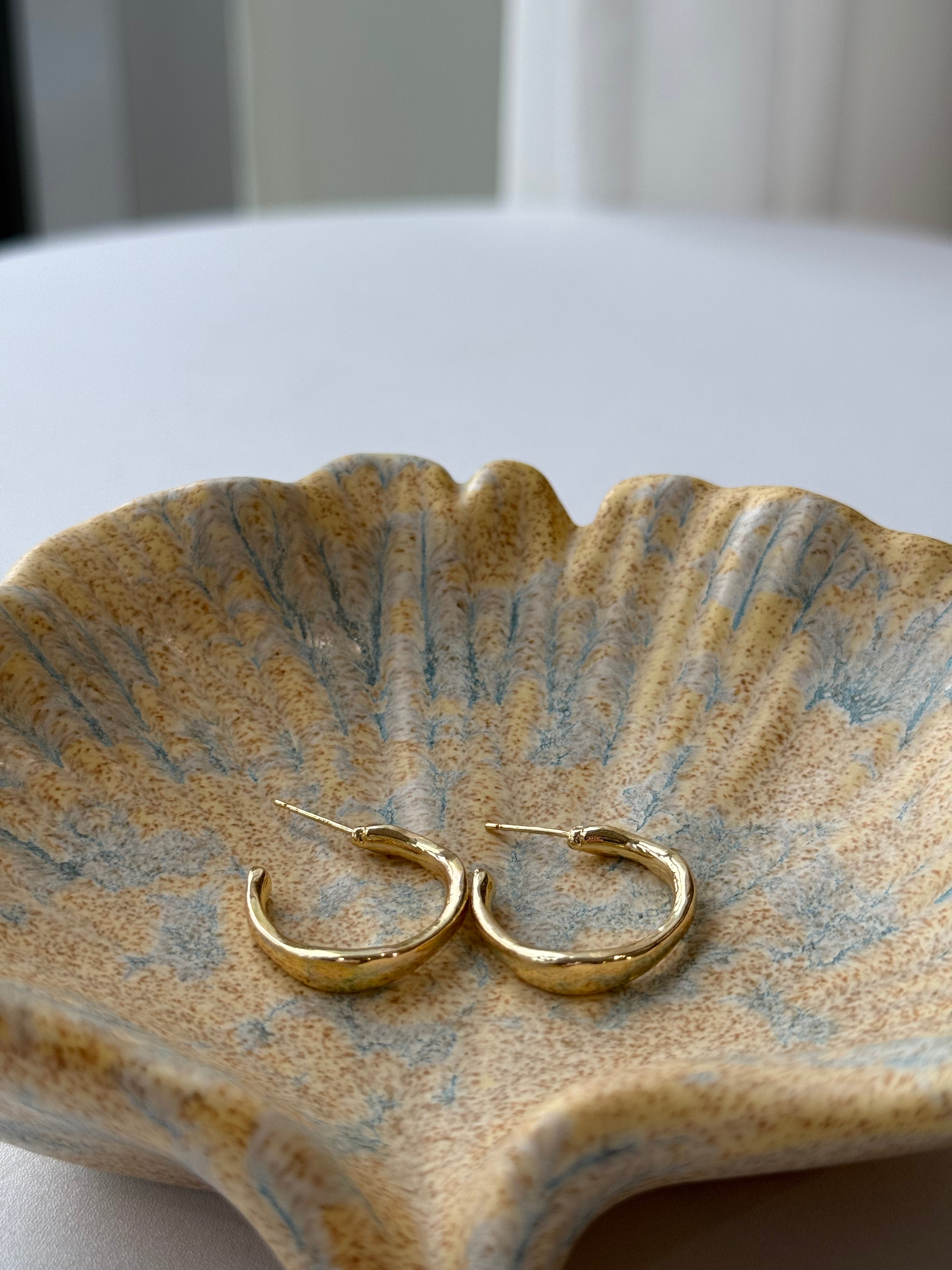Glossy Irregular C-Shaped Earrings