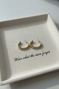 Glossy Irregular C-Shaped Earrings | hypoallergenic jewelry
