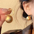 Matte Gold Ball Earrings| hypoallergenic jewelry| LetheLoom Jewelry