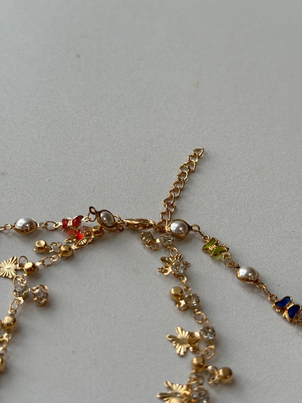 Colorful Cubic Zirconia Butterfly Tassel Necklace hypoallergenic jewelry| LetheLoom Jewelry