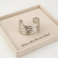 Geometric Textured Round Metal Open Cuff Bracelet| hypoallergenic jewelry