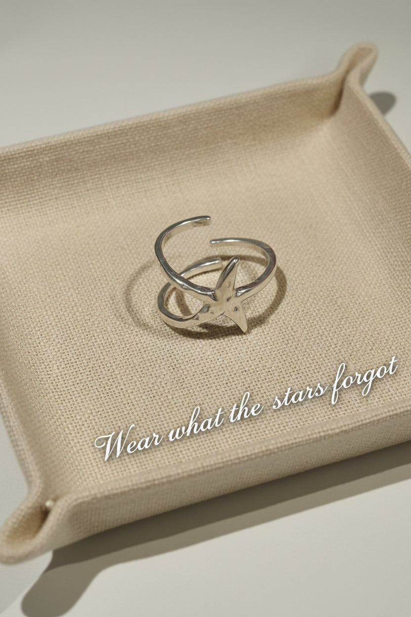 Irregularr Starfish Matte Metal Open Ring| hypoallergenic jewelry