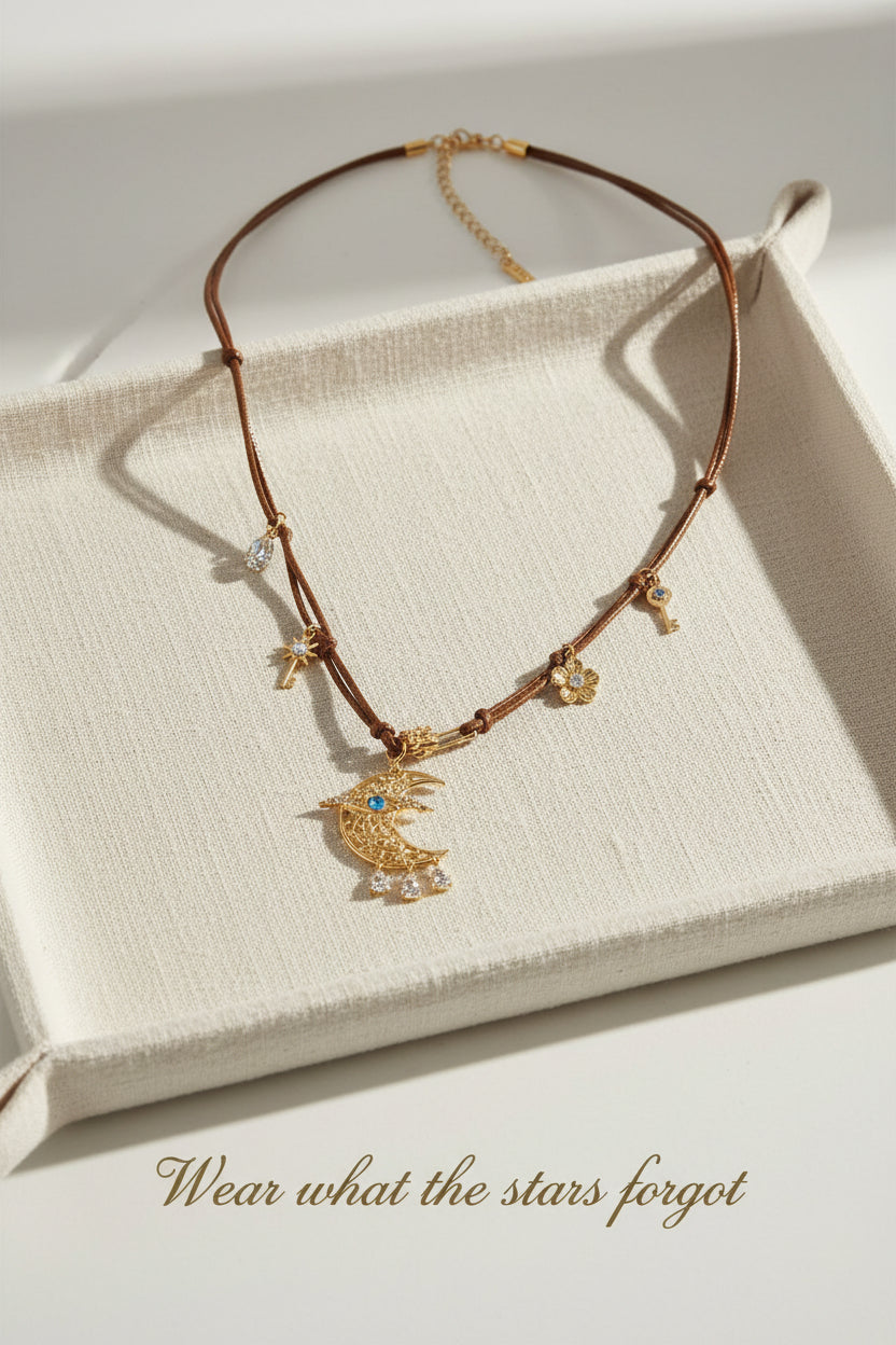 Vintage Celestial Moon Necklace Set