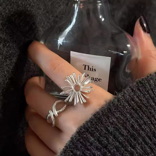 Celestial Sunburst Ring Set