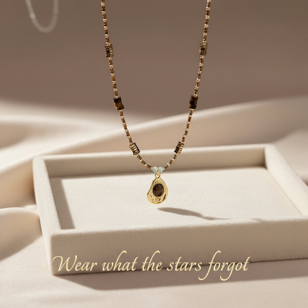 Tiger Eye Pendant Necklace| hypoallergenic jewelry