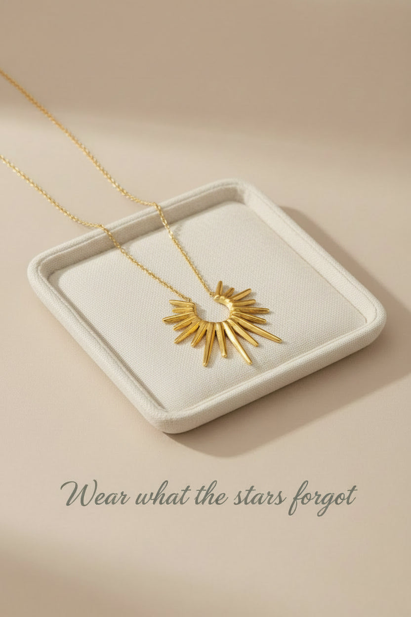 Irregular Sunflower Necklace| hypoallergenic jewelry