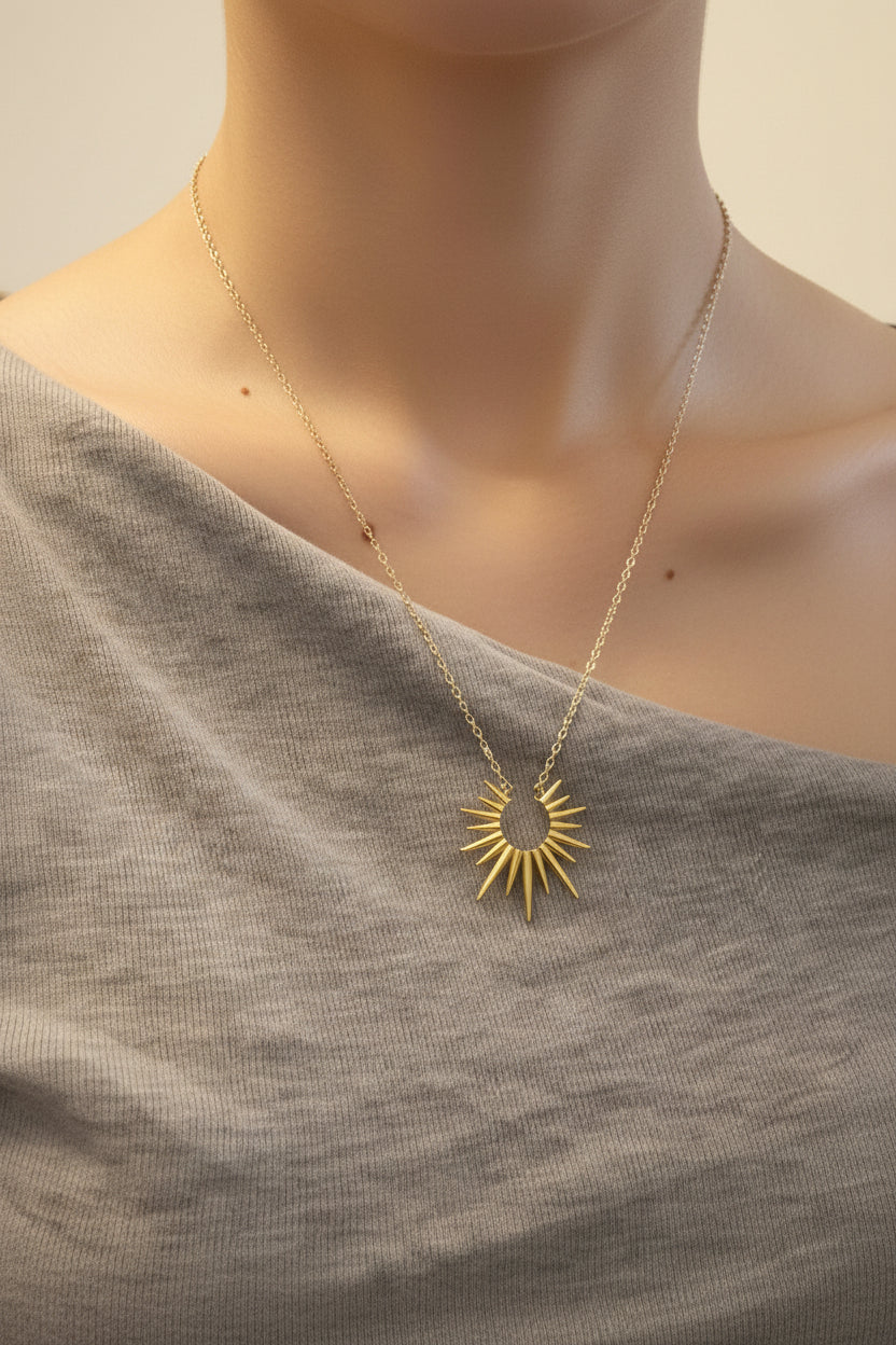 Irregular Sunflower Necklace| hypoallergenic jewelry