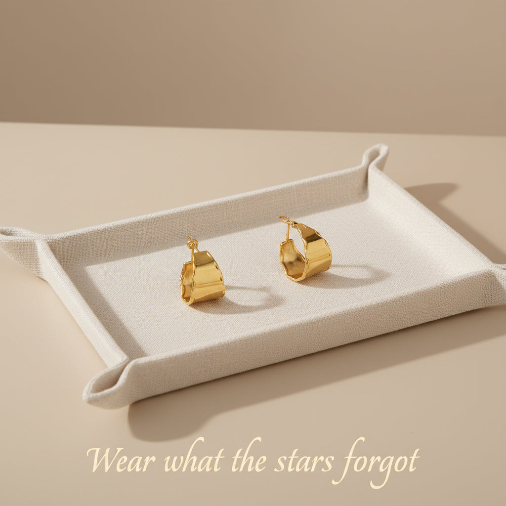 Golden Fluid Hoop Earrings