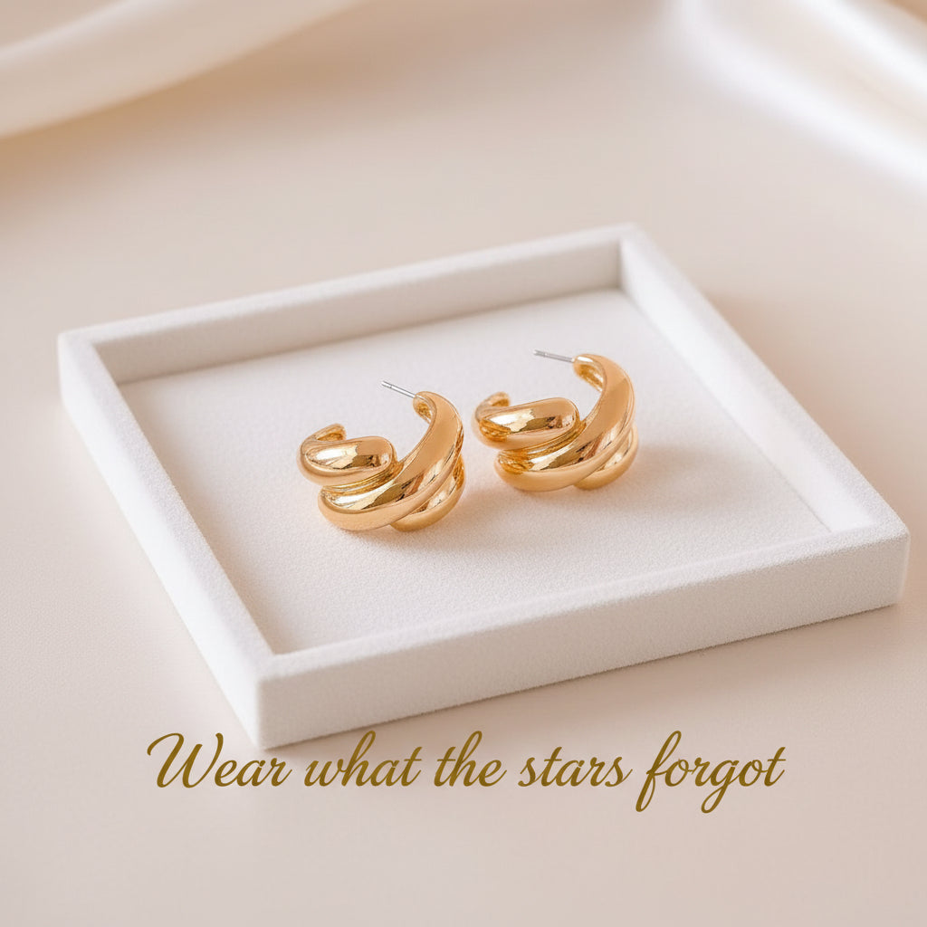 C-shaped Earrings| hypoallergenic jewelry