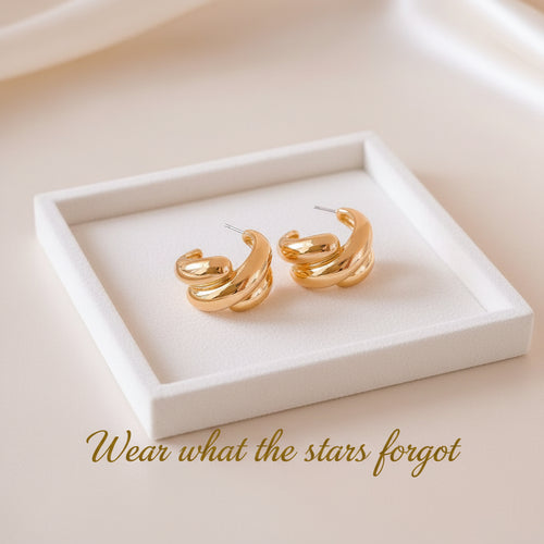C-shaped Earrings| hypoallergenic jewelry