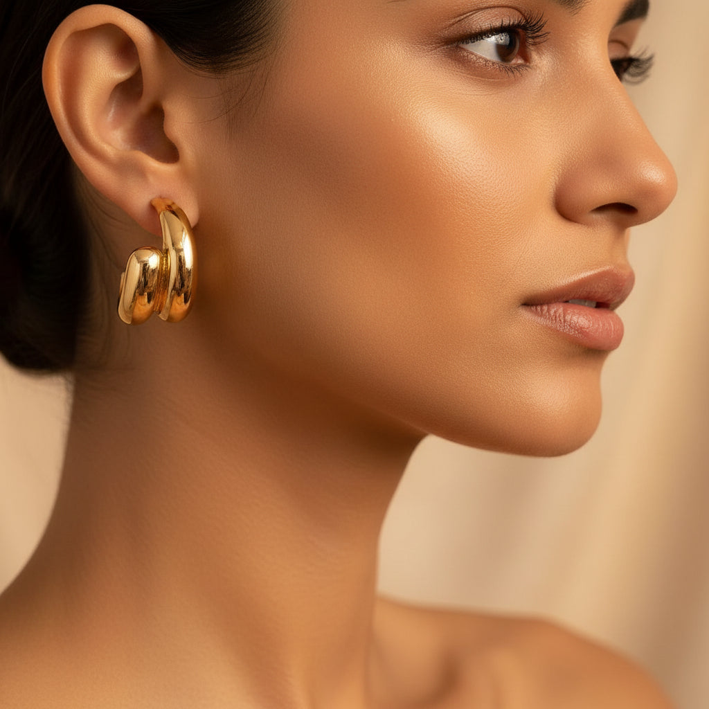 C-shaped Earrings| hypoallergenic jewelry
