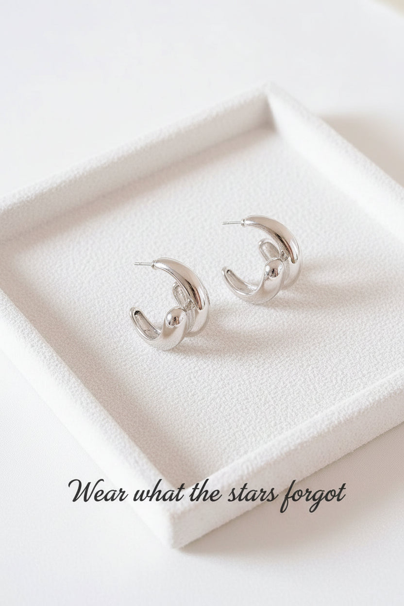 C-shaped Earrings| hypoallergenic jewelry