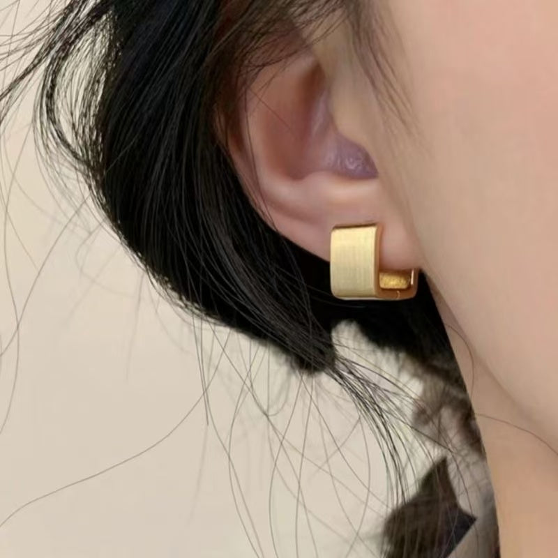 Square Matte Metal Earrings| hypoallergenic jewelry