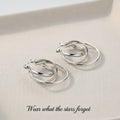 Interlocking Silver Hoop Earrings
