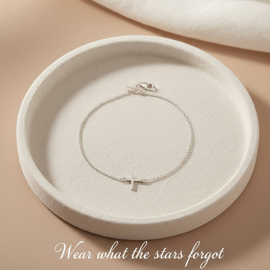 Minimalist Cross Charm Anklet