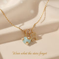 Blue Heart Initial Pendant Necklace
