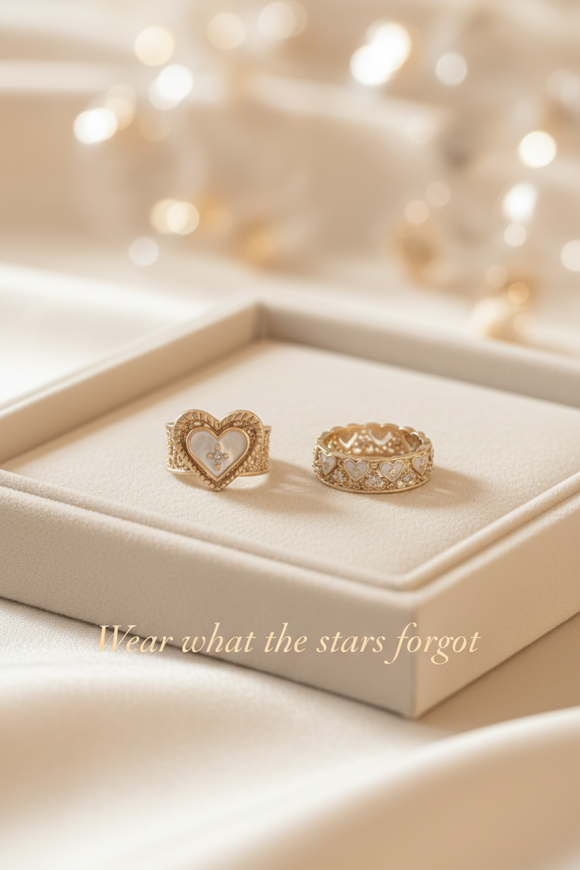 Heart Chunky Ring Set