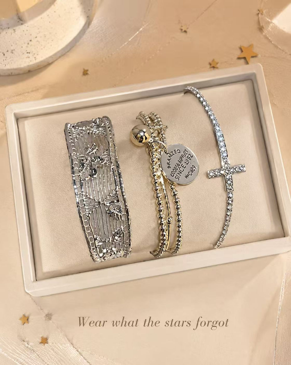 Silver Stackable Bracelet Set