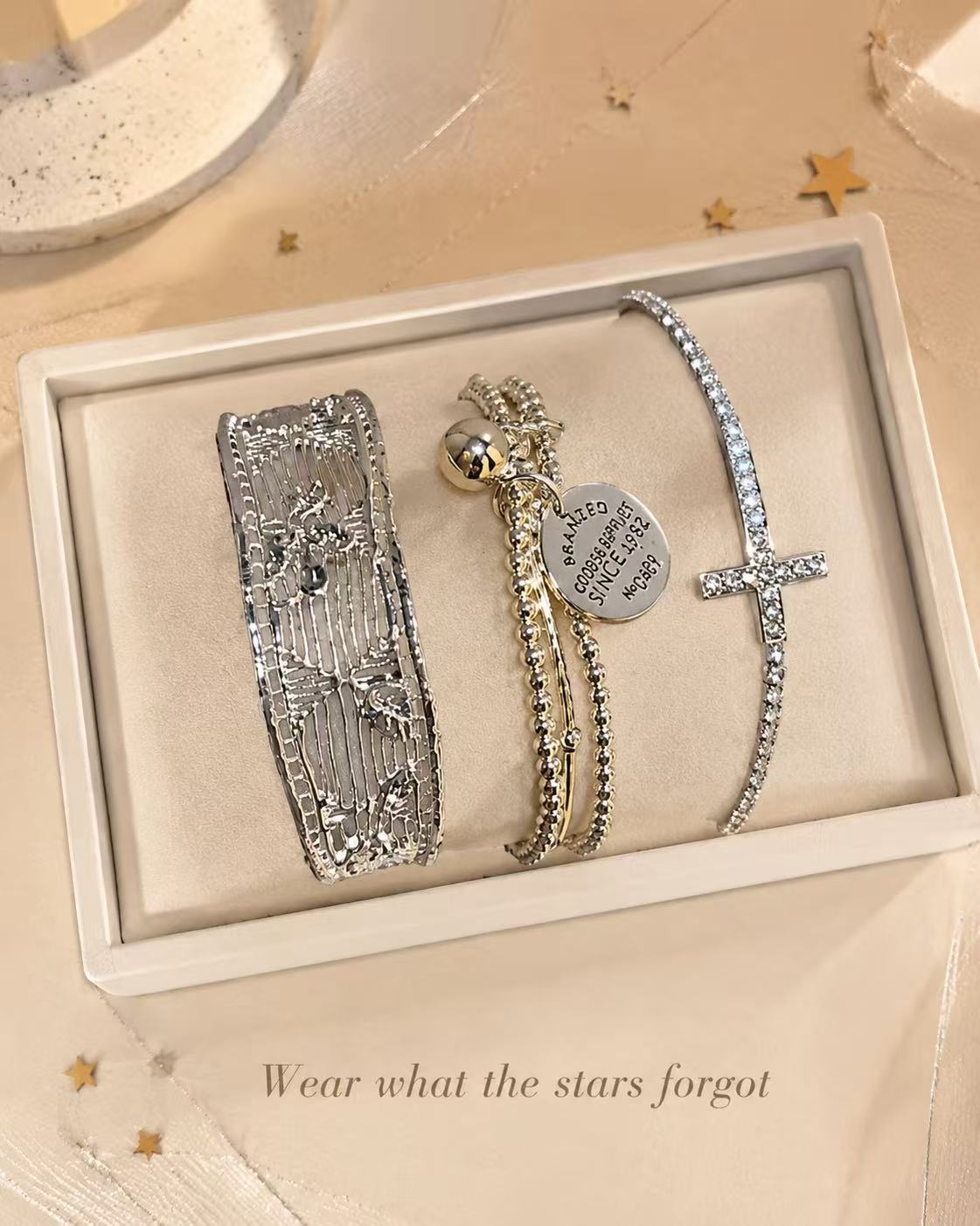 Silver Stackable Bracelet Set