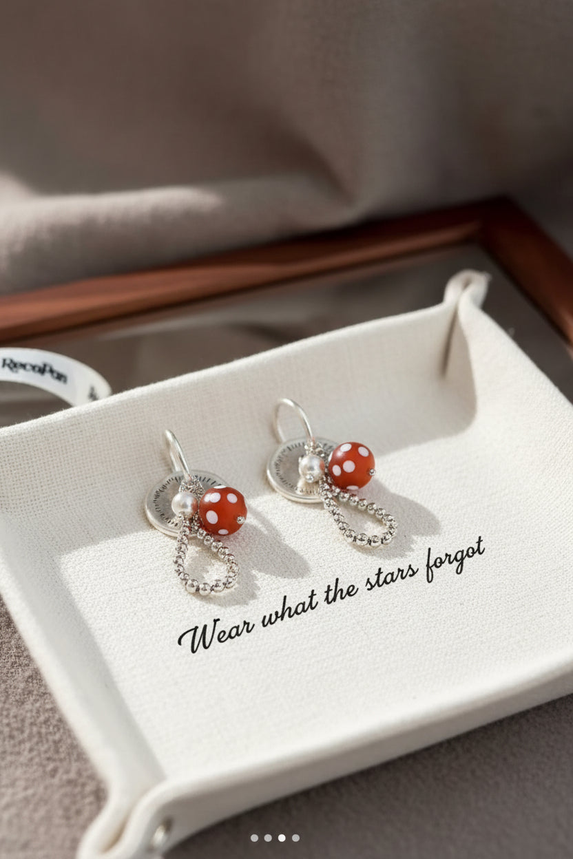 Playful Mushroom Pattern Earrings