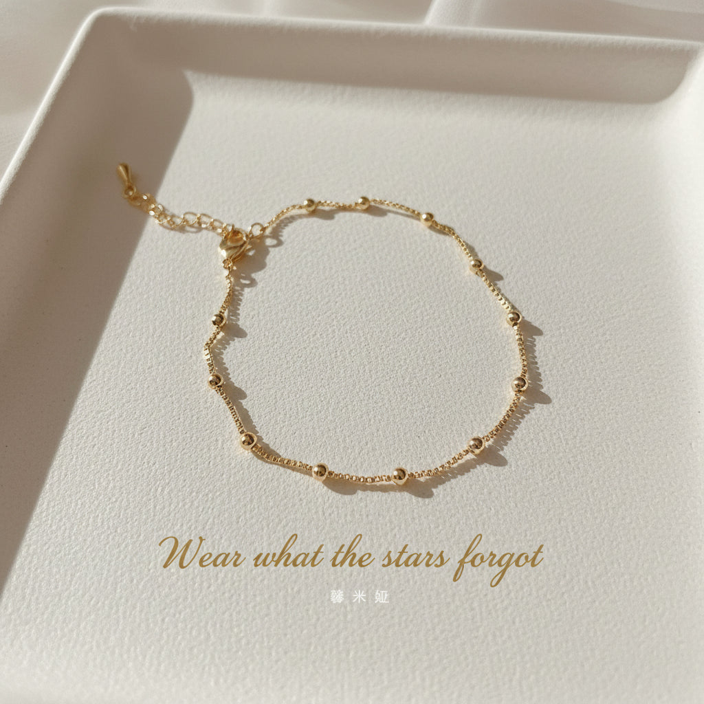 Dainty Gold Bead Bracelet