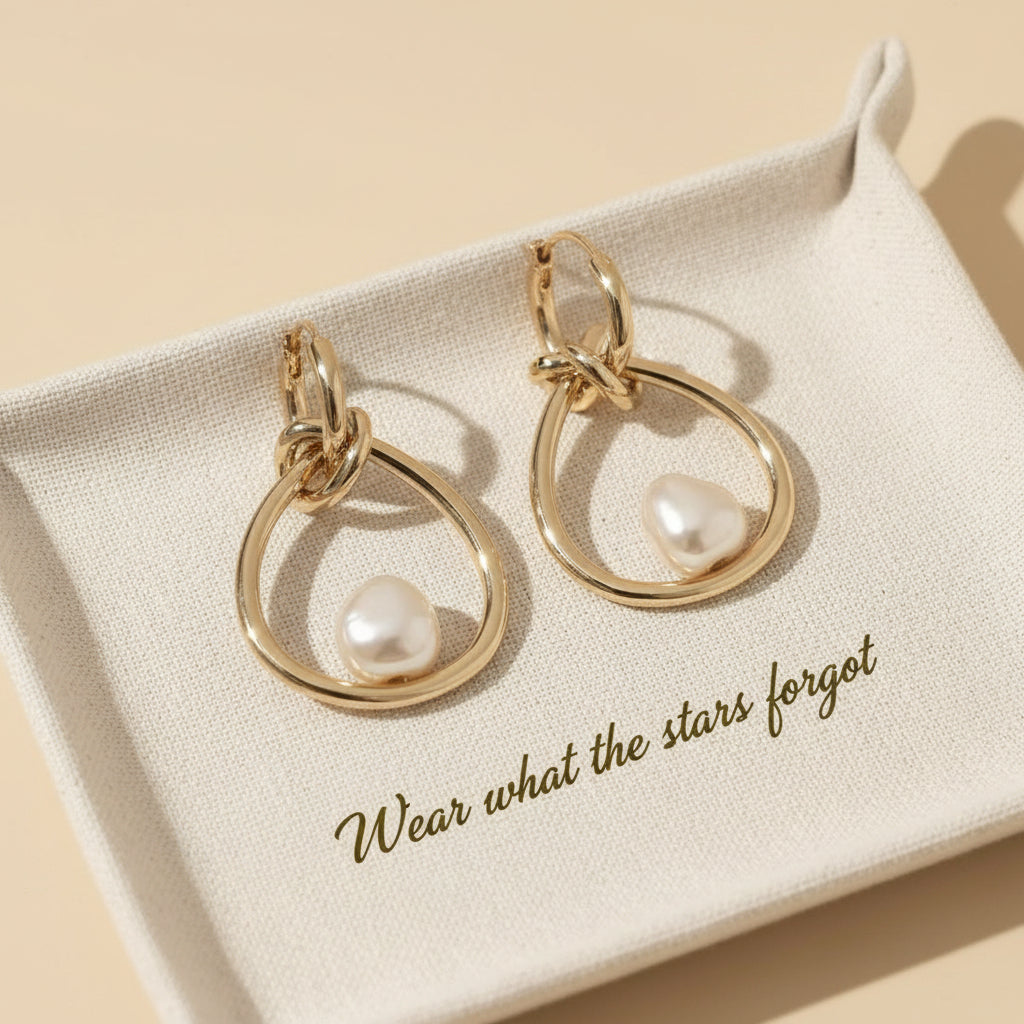 Layered Teardrop Pearl Earrings