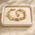 Golden Leaf Pearl Bracele