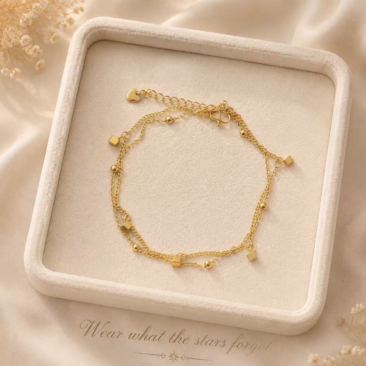 Golden Geometry Anklet