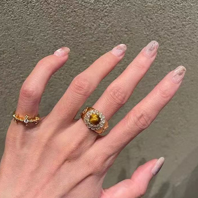Natural Tiger Eye Stone Ring hypoallergenic jewelry| LetheLoom Jewelry