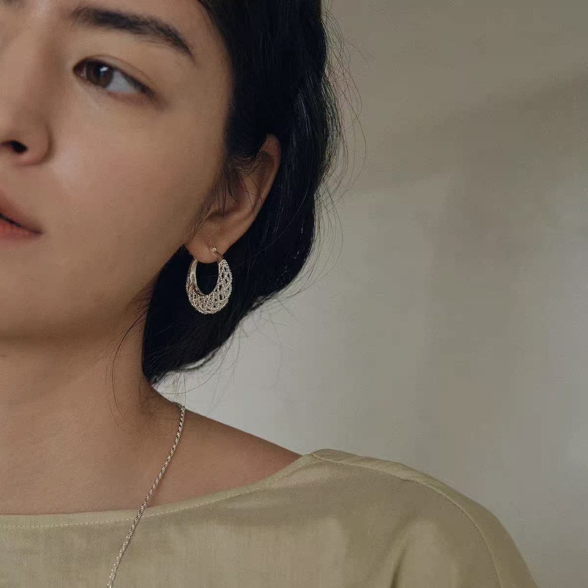 Aurora Lace Hoops Earrings