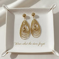 Gold Layered Teardrop Earrings| hypoallergenic jewelry