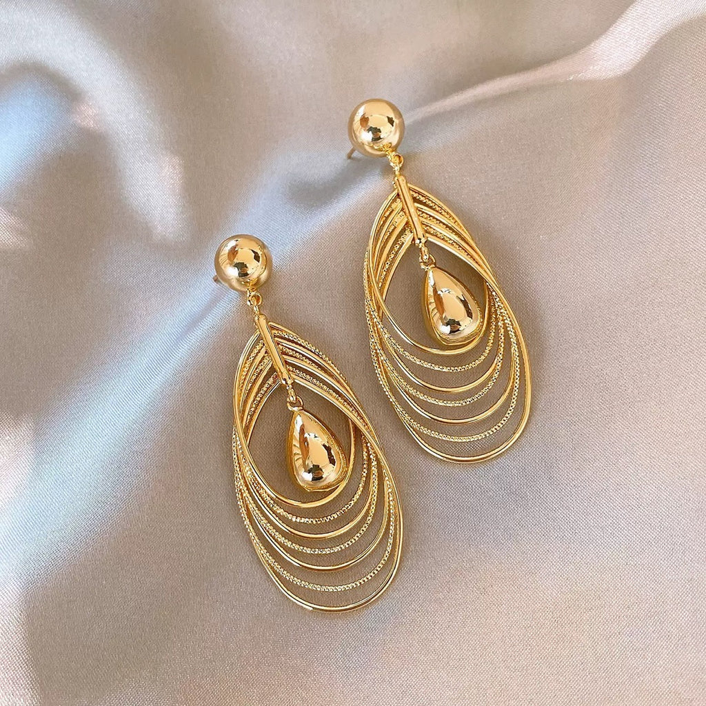 Gold Layered Teardrop Earrings| hypoallergenic jewelry| LetheLoom Jewelry