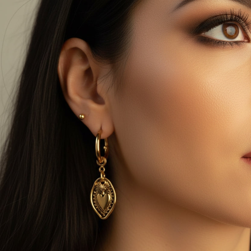 Heart Relic Earrings