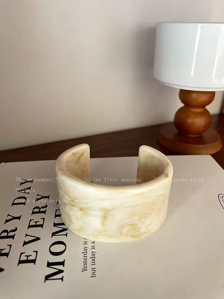 Irregular Wide Acetate Resin Cuff Bangle hypoallergenic jewelry| LetheLoom Jewelry