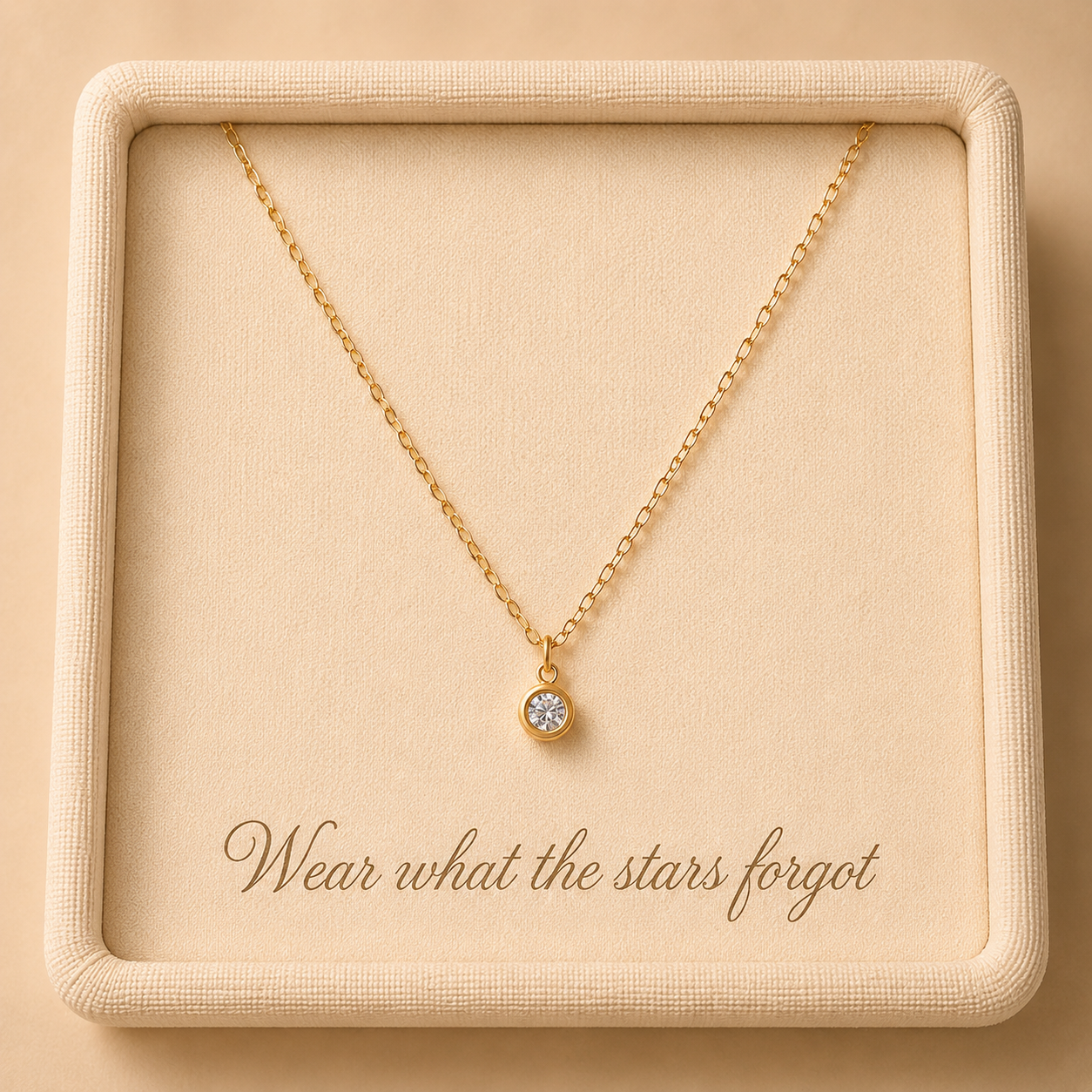 Dainty Gold Crystal Pendant Necklace
