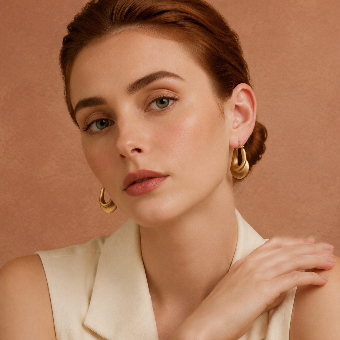 Terra Gold Sculptural Earrings