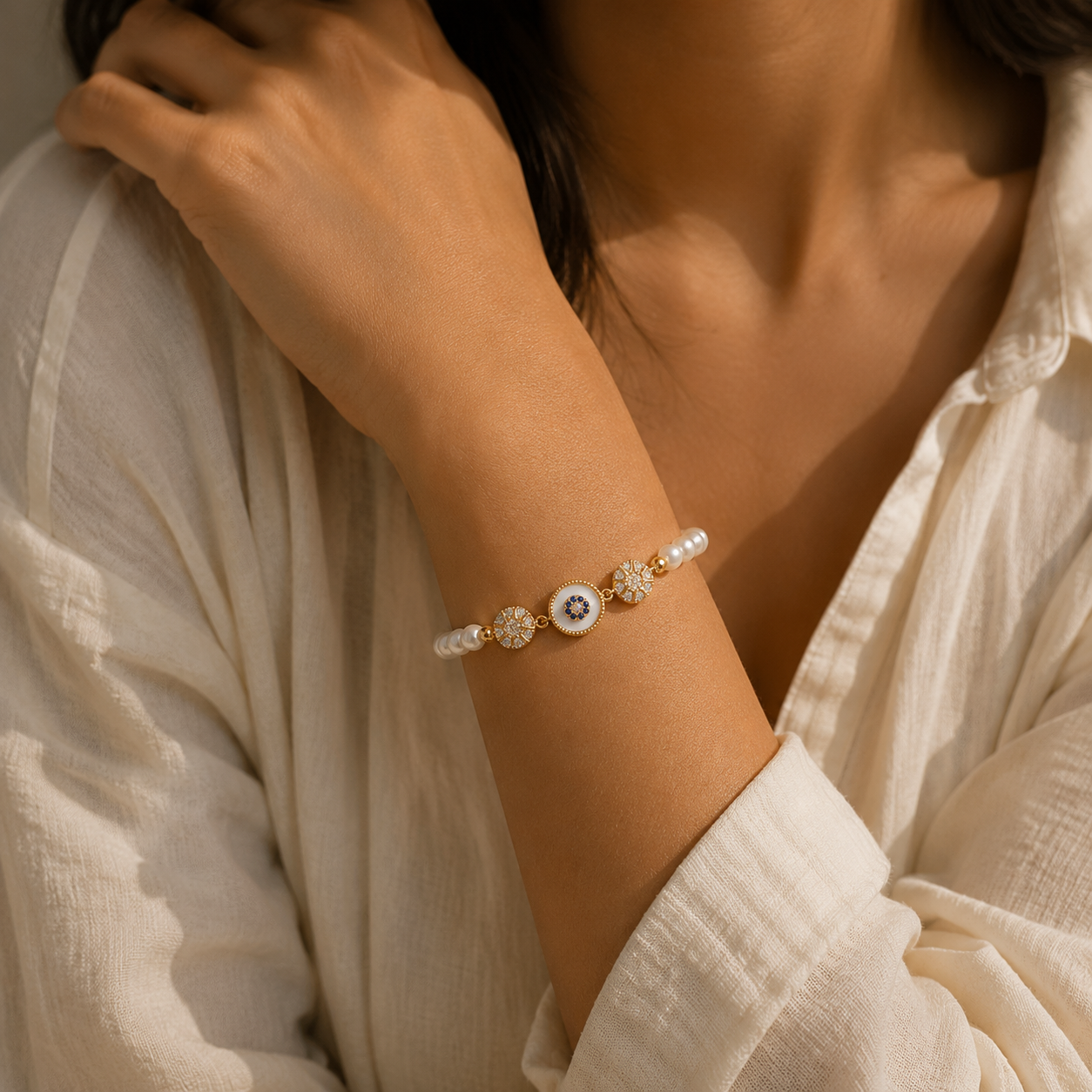 Sapphire Pearl Bracelet