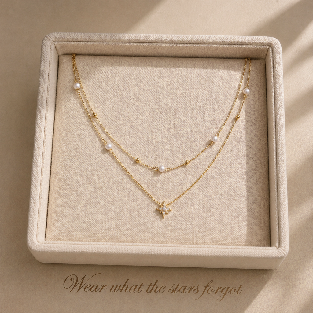 Minimalist Double Layer Hexagram Necklace